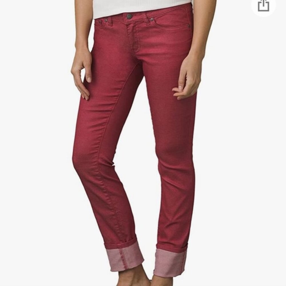 PrAna Kara Organic Cotton Blend Jeans, Red, Size 6 / 28